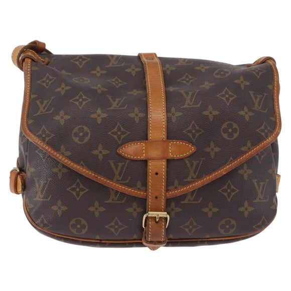 LOUIS VUITTON Monogram Saumur 30 Shoulder Bag M42256 LV Auth ka5561