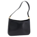 Salvatore Ferragamo Gancini Shoulder Bag Leather Black Gold Tone Auth ka5563-1