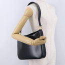 Salvatore Ferragamo Gancini Shoulder Bag Leather Black Gold Tone Auth ka5563-22