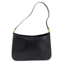 Salvatore Ferragamo Gancini Shoulder Bag Leather Black Gold Tone Auth ka5563-13