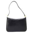 Salvatore Ferragamo Gancini Shoulder Bag Leather Black Gold Tone Auth ka5563-2