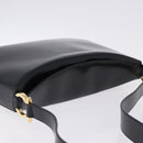 Salvatore Ferragamo Gancini Shoulder Bag Leather Black Gold Tone Auth ka5563-6
