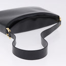 Salvatore Ferragamo Gancini Shoulder Bag Leather Black Gold Tone Auth ka5563-8