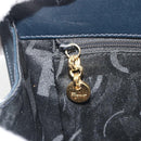 Salvatore Ferragamo Gancini Chain Shoulder Bag Leather Navy Gold Auth ka5564-19