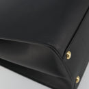 Salvatore Ferragamo Gancini Hand Bag Leather Black Gold Tone Auth ka5566A-13