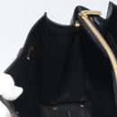 Salvatore Ferragamo Gancini Hand Bag Leather Black Gold Tone Auth ka5566A-17