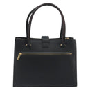 Salvatore Ferragamo Gancini Hand Bag Leather Black Gold Tone Auth ka5566A-3