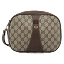 GUCCI GG Supreme Web Sherry Line Clutch Bag PVC Beige 156 01 034 Auth ka5569-2