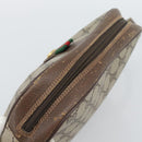 GUCCI GG Supreme Web Sherry Line Clutch Bag PVC Beige 156 01 034 Auth ka5569-6