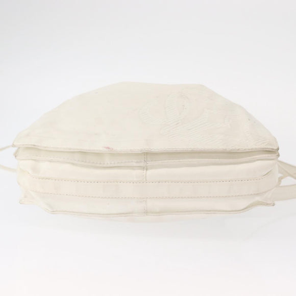 LOEWE Shoulder Bag Leather White Gold Auth ka557