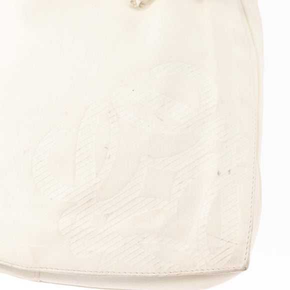 LOEWE Shoulder Bag Leather White Gold Auth ka557