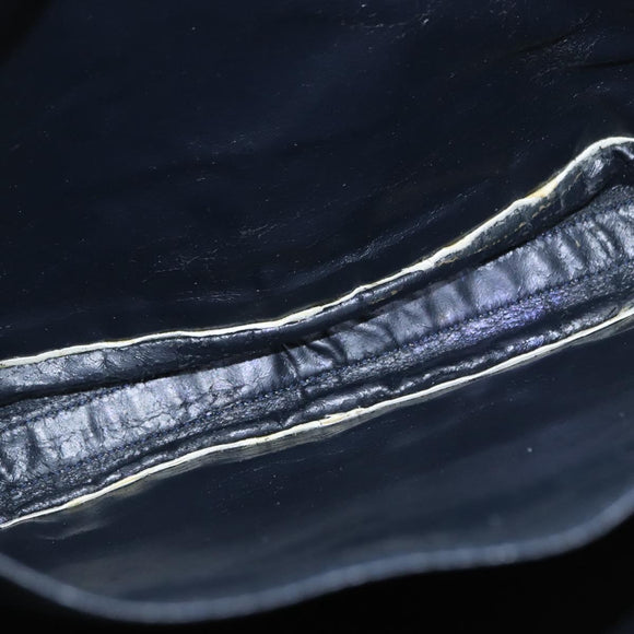 LOEWE Shoulder Bag Leather White Gold Auth ka557