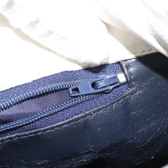 LOEWE Shoulder Bag Leather White Gold Auth ka557