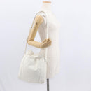 LOEWE Shoulder Bag Leather White Gold Auth ka557-22