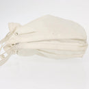 LOEWE Shoulder Bag Leather White Gold Auth ka557-4