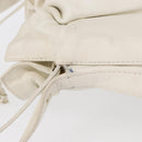 LOEWE Shoulder Bag Leather White Gold Auth ka557-5