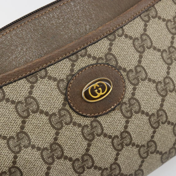 GUCCI GG Supreme Shoulder Bag PVC Leather Beige 904 02 020 Auth ka5570