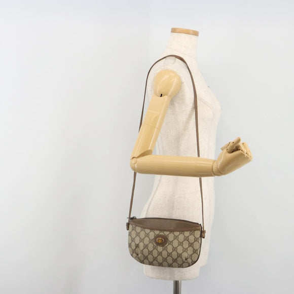 GUCCI GG Supreme Shoulder Bag PVC Leather Beige 904 02 020 Auth ka5570