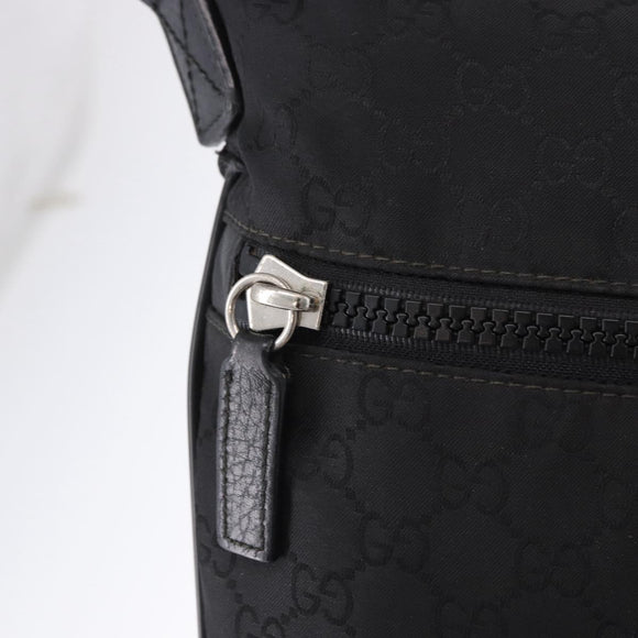 GUCCI GG Canvas Shoulder Bag Black Silver 509639 Auth ka5571
