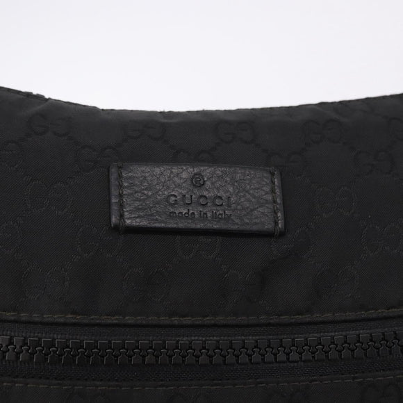 GUCCI GG Canvas Shoulder Bag Black Silver 509639 Auth ka5571