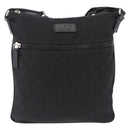 GUCCI GG Canvas Shoulder Bag Black Silver 509639 Auth ka5571-13