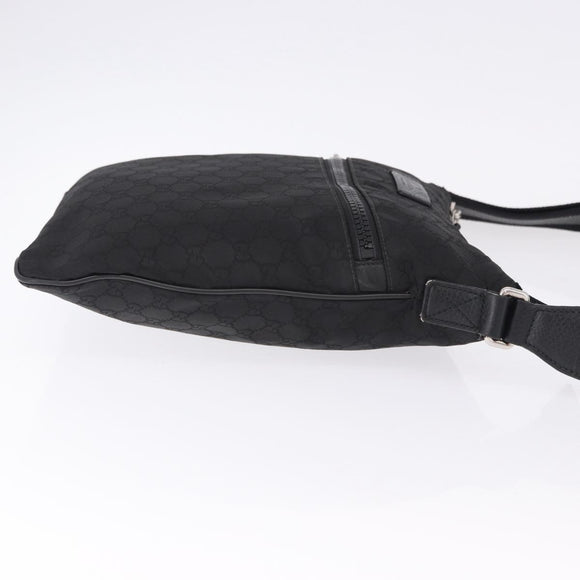 GUCCI GG Canvas Shoulder Bag Black Silver 509639 Auth ka5571