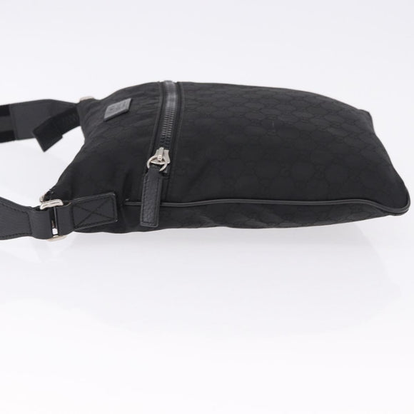 GUCCI GG Canvas Shoulder Bag Black Silver 509639 Auth ka5571