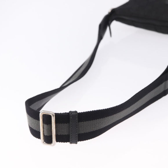 GUCCI GG Canvas Shoulder Bag Black Silver 509639 Auth ka5571