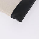 BALENCIAGA Navy Clip M Clutch Bag Canvas White Black 373834 Auth ka5572-14