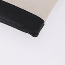 BALENCIAGA Navy Clip M Clutch Bag Canvas White Black 373834 Auth ka5572-15
