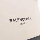 BALENCIAGA Navy Clip M Clutch Bag Canvas White Black 373834 Auth ka5572-16