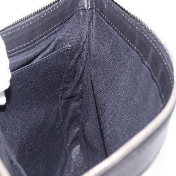 BALENCIAGA Navy Clip M Clutch Bag Canvas White Black 373834 Auth ka5572