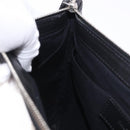 BALENCIAGA Navy Clip M Clutch Bag Canvas White Black 373834 Auth ka5572-18