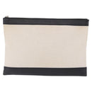 BALENCIAGA Navy Clip M Clutch Bag Canvas White Black 373834 Auth ka5572-2