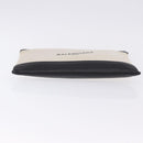 BALENCIAGA Navy Clip M Clutch Bag Canvas White Black 373834 Auth ka5572-6