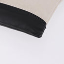 BALENCIAGA Navy Clip M Clutch Bag Canvas White Black 373834 Auth ka5572-8