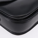 CELINE Horse Carriage Shoulder Bag Leather Black Gold Tone Auth ka5574-9