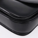 CELINE Horse Carriage Shoulder Bag Leather Black Gold Tone Auth ka5574-14