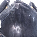 CELINE Horse Carriage Shoulder Bag Leather Black Gold Tone Auth ka5574-19