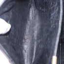 CELINE Horse Carriage Shoulder Bag Leather Black Gold Tone Auth ka5574-21