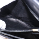 CELINE Horse Carriage Shoulder Bag Leather Black Gold Tone Auth ka5574-22