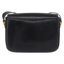CELINE Horse Carriage Shoulder Bag Leather Black Gold Tone Auth ka5574-2
