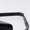 CELINE Horse Carriage Shoulder Bag Leather Black Gold Tone Auth ka5574-8
