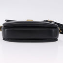 CELINE Horse Carriage Shoulder Bag Leather Black Gold Tone Auth ka5574-5