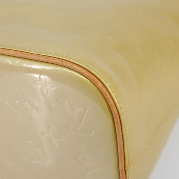 LOUIS VUITTON Monogram Vernis Houston Hand Bag Beige M91004 LV Auth ka558