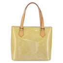 LOUIS VUITTON Monogram Vernis Houston Hand Bag Beige M91004 LV Auth ka558-13