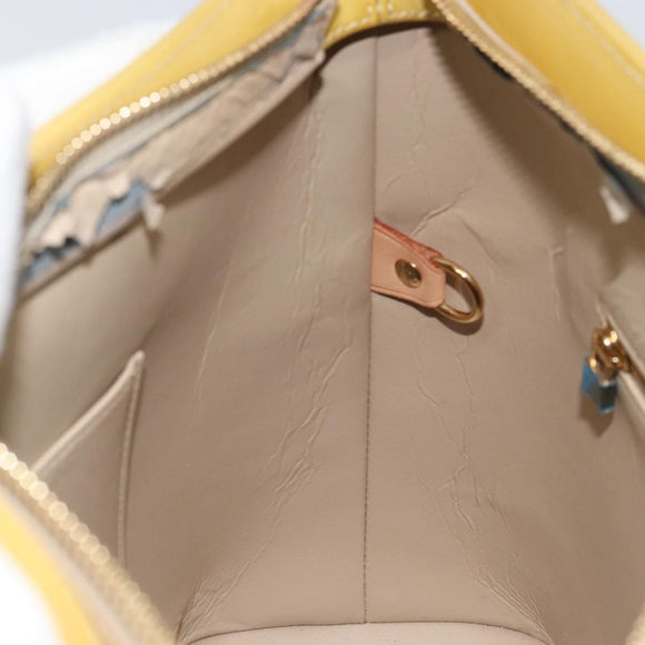 LOUIS VUITTON Monogram Vernis Houston Hand Bag Beige M91004 LV Auth ka558