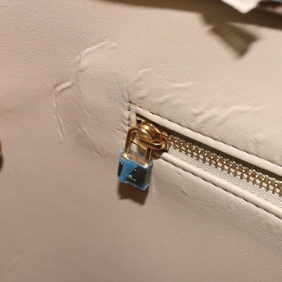 LOUIS VUITTON Monogram Vernis Houston Hand Bag Beige M91004 LV Auth ka558