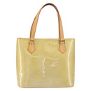 LOUIS VUITTON Monogram Vernis Houston Hand Bag Beige M91004 LV Auth ka558-2