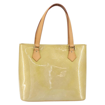 LOUIS VUITTON Monogram Vernis Houston Hand Bag Beige M91004 LV Auth ka558 - 0